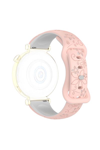 Choice 22mm Pink with White 12/16/18/20/22mm Silicone Two-Tone Flower Soft Sport Strap for Amazfit GTR, Hua