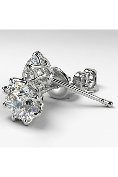 Choice E582 Huitan Crystal 10mm Round Cubic Zirconia Classic Stud Earrings for Women Dazzling Female Elegan