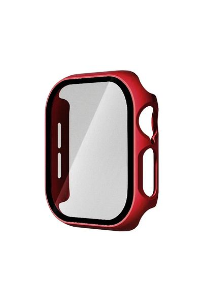 Choice سلسلة 10 46 مم 03 أحمر زجاج مقوى + غطاء لساعة Apple Watch 10 42 مم 46 مم شاشة صلبة غير لامعة من البولي كربونات