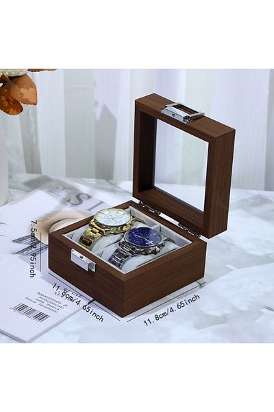 Choice 2 Positions DELESYS New Walnut Wood Creative Watch Box Chinese Style Retro Wood Watch Display Box La