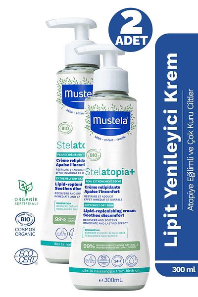 Mustela Stelatopia Lipid Renewal Cream Pump Bottle 300 Ml 2 Pieces