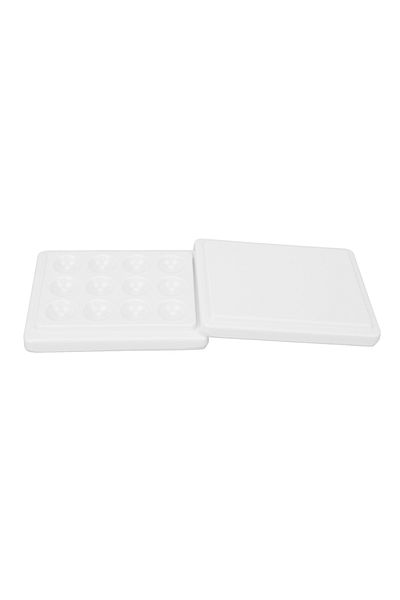 Choice Paint Tray Palettes 12 Wells Porcelain Paint Palette Dustproof White Watercolor Paint Palette for Na