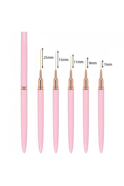 Choice Pink YIKOOLIN 5PCS Professional Nail Art Liner Brushes Set Elongated Lines Drawing UV Gel Painting N