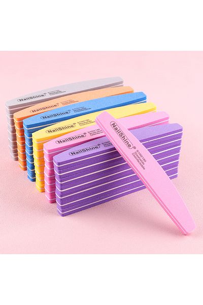 Choice Mix 60Pcs Nail Files Sponge 100/180 Grit Moon Design Buffer Block Double Side Files For Finger Color