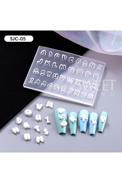 Choice SJC-05 3D Letter Music Note Nail Silicone Mold DIY Fashion Carving Template Decoration Tools Acrylic