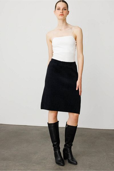 Desen Triko Women's Knitwear Short Skirt Black