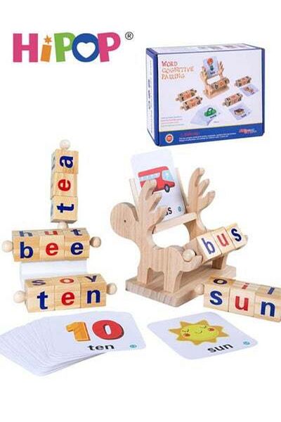 HIPOP Alphabet Letter Word Spelling Game Early Learning Toy Kit For Toddler Spinning Alphabet Learning Toy