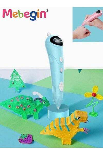 MEBEGIN 3D Painting Pen Set with 3D Pen, 1 Roll of 5-meter PLA Filament, Stencil Book and Scissor