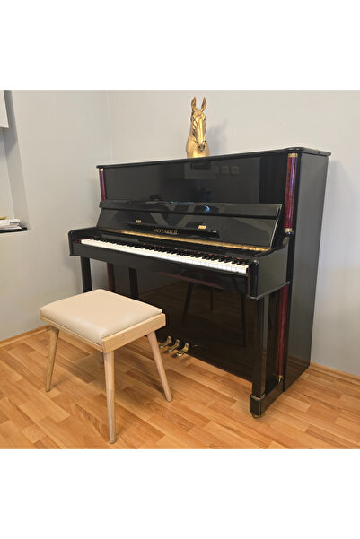 HASAĞAÇ Deri Natural Ahşap Piyano Taburesi