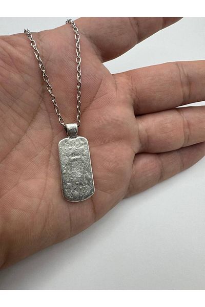 Herşey Nota Geometric Rectangle Necklace – Unisex Modern Design with 60 cm Chain