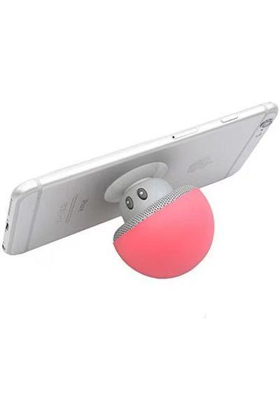 MOAWAVE Portable mini Bluetooth speaker in mushroom shape with suction cup, dimensions 55x55mm, color Red