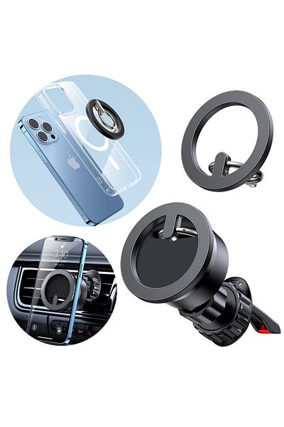 Joyroom Suport auto cu inel magnetic, negru