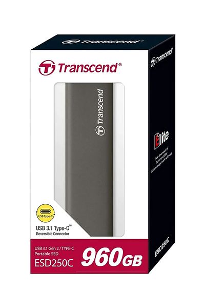 Transcend Ts960Gesd250C 960Gb Type-C 520Mb/460Mb/S Portable External Ssd