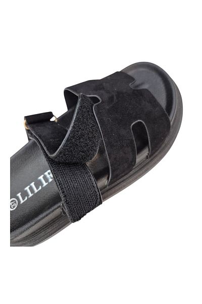 OEM Women's Casual Slippers, With Hedgehogs, Comfortable Sole, Ecological Leather, Light and Modern, Black 40
