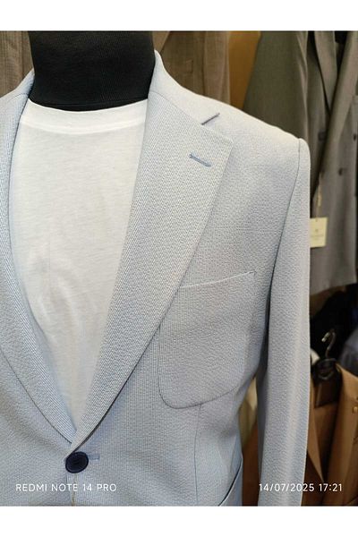 Ted Davıd Pointed Collar Pocket Textured Blazer