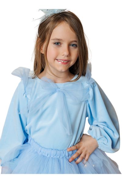 fustite cu luminite Blouse, Elsa Bleu, Soft Velvet - 3-4 years (98-104 cm)