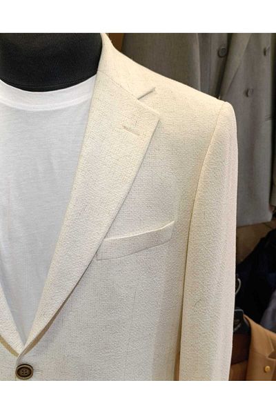 Ted Davıd Beige Textured Blazer Jacket