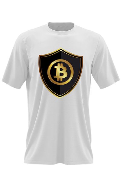 OEM Tricou barbati Bitcoin Shield Blockchain