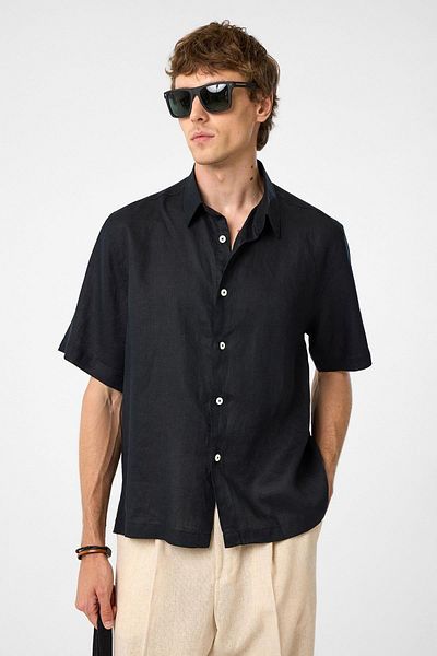 Antioch Black 100% Linen Relaxed Men's Shirt