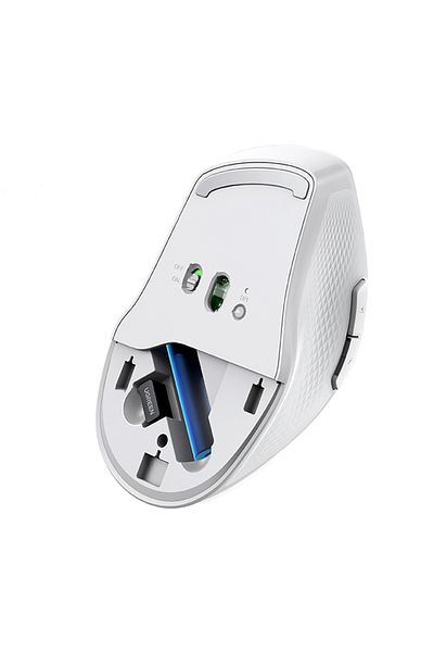 Baseus Ergonomiczna bezprzewodowa mysz myszka do komputera MU101 Bluetooth 2.4 GHz biała