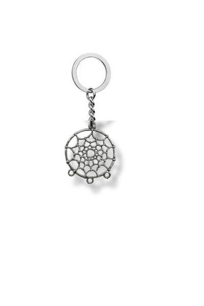 Herşey Nota Spiritual Metal Keychain with Dream Hunter Figure – Mystical and Bohemian Style Accessory