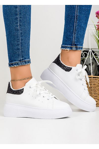 starlike Pantofi sport dama albi cu negru A022