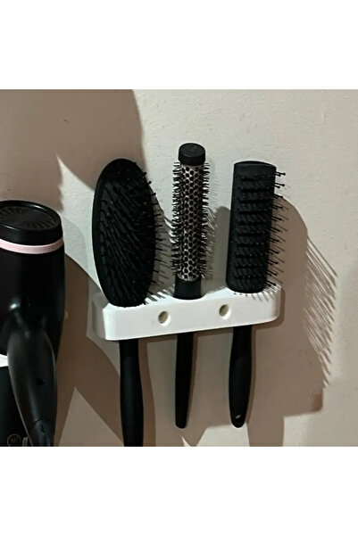 Plasfire حامل مشط الفرشاة باللون الأبيض