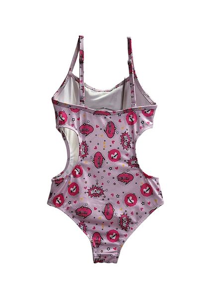 TooHot Girl's Wow Written Ruffle Side Cut Detailed Swimsuit
