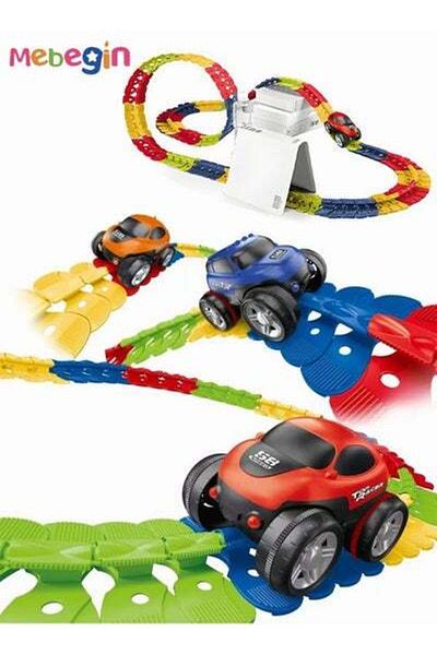 MEBEGIN 145 Pieces Race Track Toys for Kids Boys Flexible Changeable Magic Car Tracks Playset Vehicle Toys