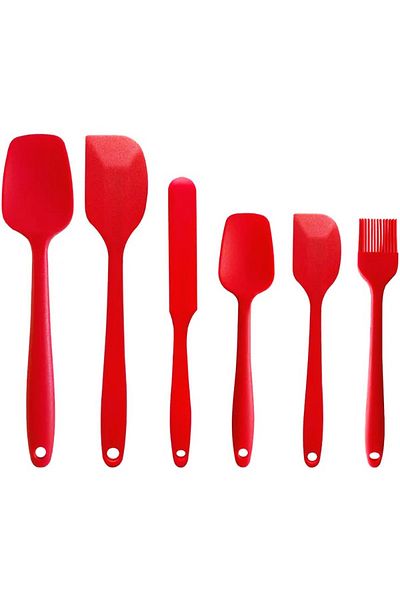 Aptel 33.00 lei Set of 6 kitchen utensils, silicone, heat-resistant, red