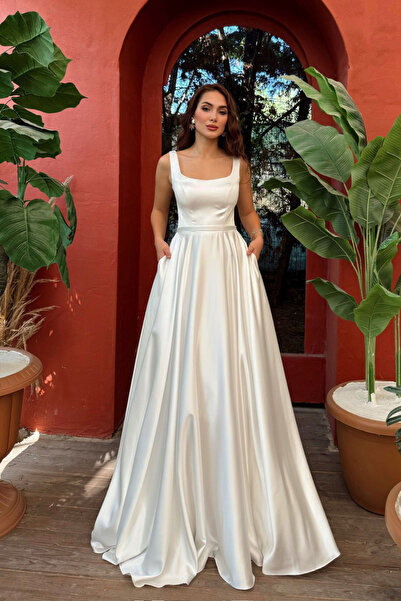 Sindimoda Rosa Kalın Askılı Saten Abiye 1103