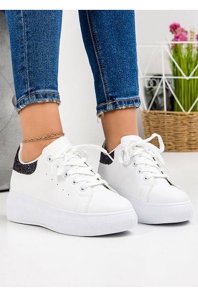 starlike Pantofi sport dama albi cu negru A022