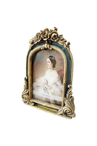 BLA BLA FOAM Classic Photo Frame, Bla Bla Foam, Baroque Style, Blue/Gold, 10x15cm