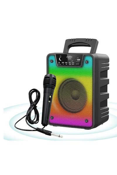 BLA BLA FOAM Wireless Portable Speaker with Bluetooth, 4", Microphone, LED RGB, USB, TF Card