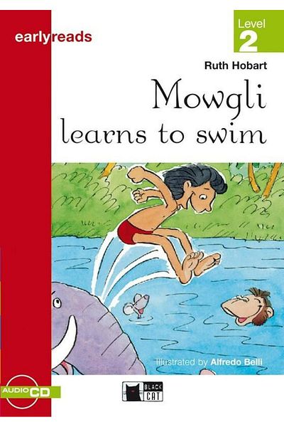 Black Cat Mowgli learns to swim, Ruth Hobart
