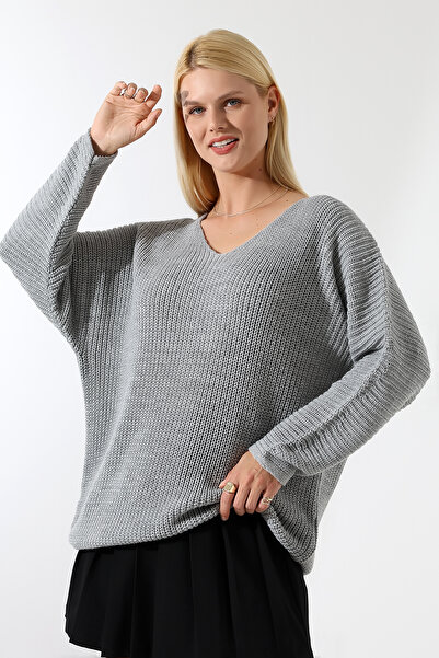 Marvine Women's Oversize V-Neck Knitwear Sweater