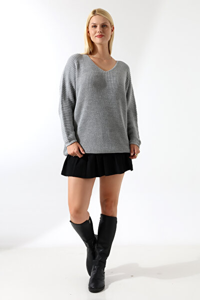 Marvine Women's Oversize V-Neck Knitwear Sweater