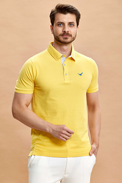 SMILE Barbados Sarı %100 Pamuk Polo Tişört