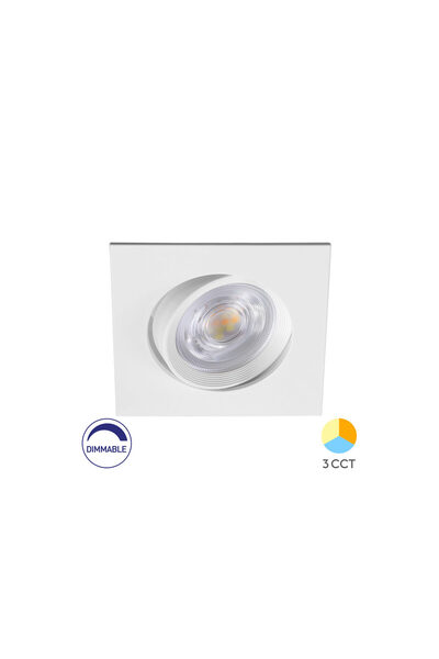 Braytron SPOT LED PATRAT 7W DIM 3IN1 230V IP20 ALB ROTABIL