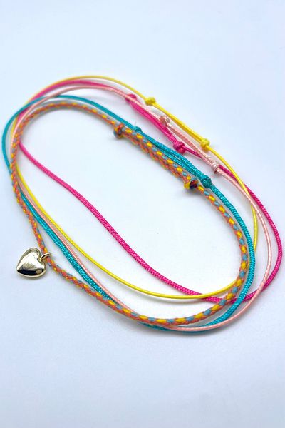Concept HuBuTU 5 Pieces Heart Figured Bohemian Style Summer Rope Anklet Set