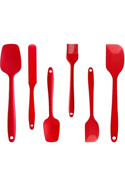 Aptel 33.00 lei Set of 6 kitchen utensils, silicone, heat-resistant, red