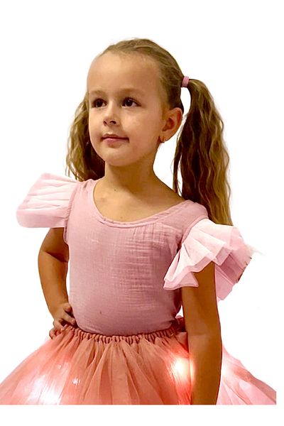 fustite cu luminite Pink Muslin Summer Blouse - 7-9 years (122-134 cm)