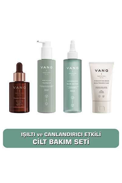 VANG CİLT BAKIM SETİ C Vitamini Serum - Yüz Yıkama Jeli - Gözenek Sıkılaştıcı...