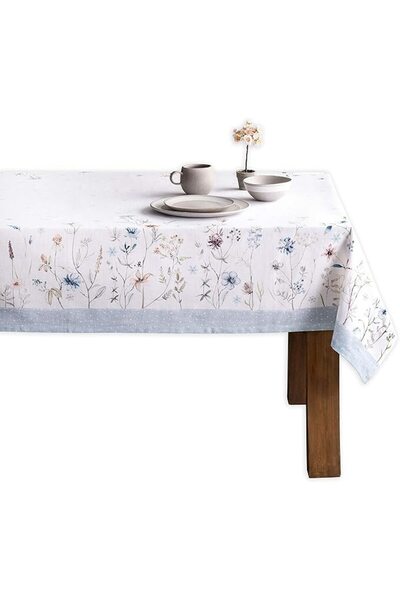 OEM Fata de masa, imprimeu floral, bumbac, 160X220, dreptunghiulara, pentru bucatarie, petreceri, cina