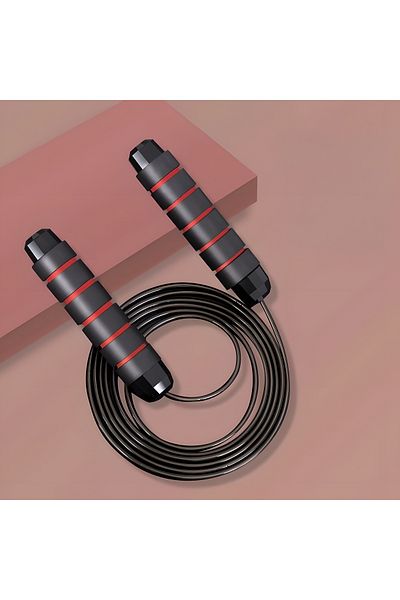 COOYA 310g Jump Rope for Women Man, Double Ball Bearings, For Fitness Exercise (Black and Red)