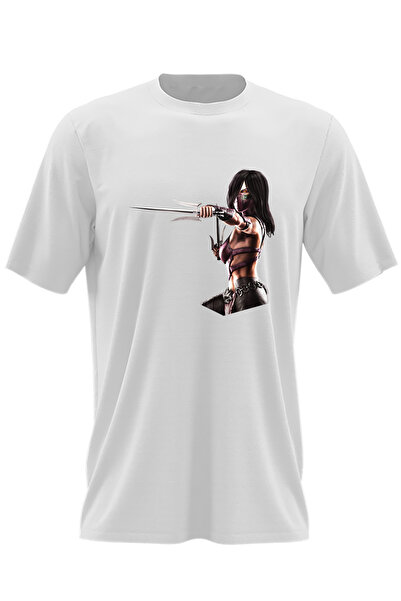 OEM Ανδρικό μπλουζάκι καράτε Mortal Kombat Mina Kitana με χαριτωμένο κοριτσάκι