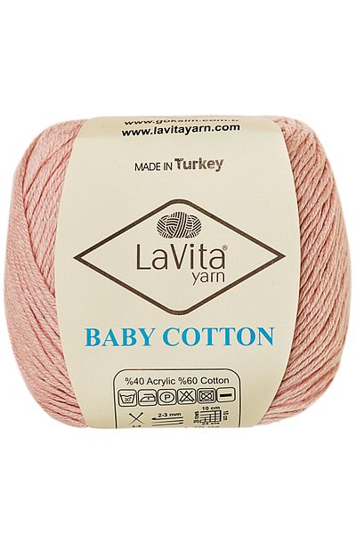 LaVita Yarn Bumbac pentru copii Amigurumi și ață de tricotat manual 40% acril 60% bumbac 50gr (4007 BEBE ROZ)