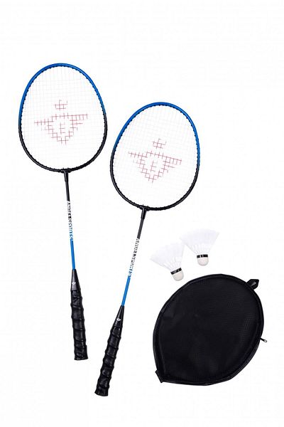 Longfield Games Set de badminton cu 2 rachete, 2 volane în geantă de depozitare