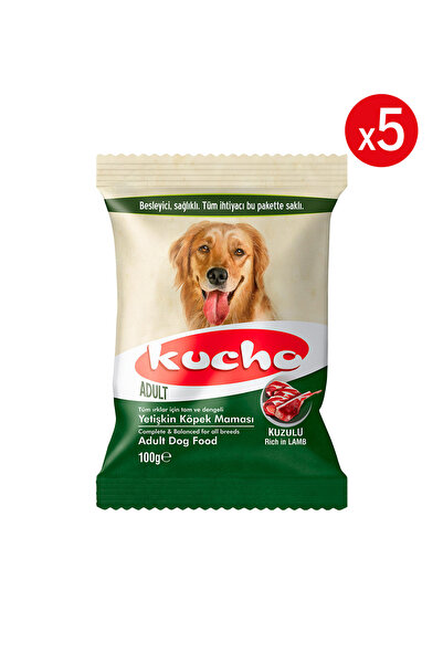 Kucho Adult Dog Kuzulu Yetişkin Köpek Maması, 100 Gr x 5 Adet, Tüm Irklar İçi...