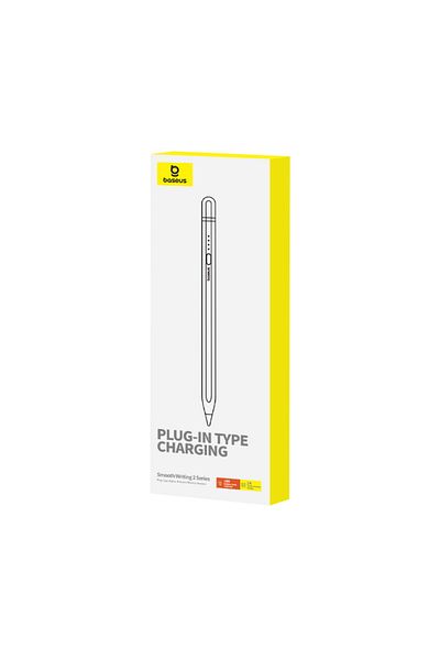Baseus Rysik stylus do iPad z aktywną wymienną końcówką Smooth Writing 2 + kabel USB-A biały